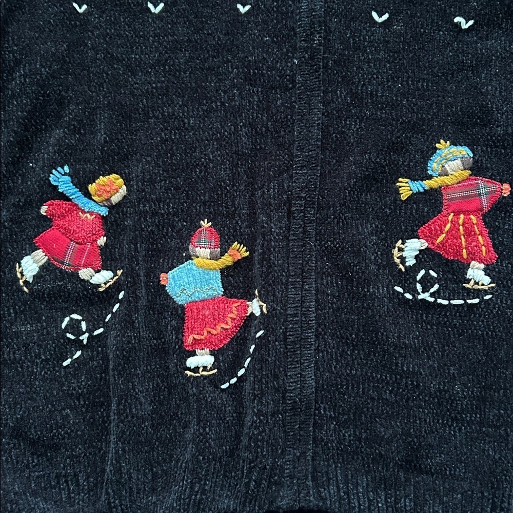 Alfred Donner womens cozy knit winter ice skating full zip cardigan sweater 2X - Picture 5 of 8